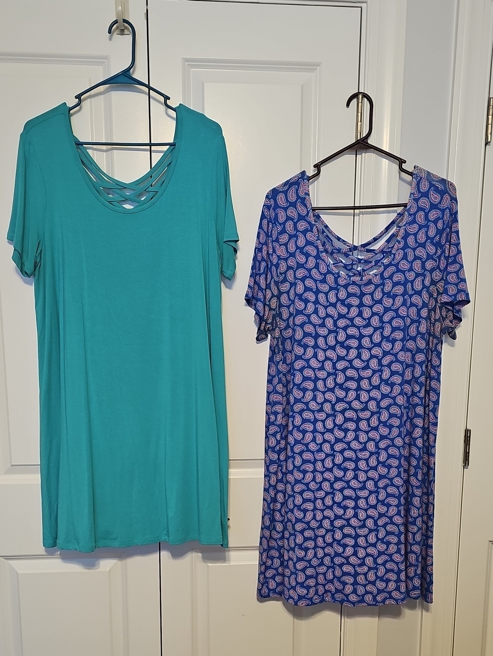 Bundle Of 2 Terra & Sky Teal & Paisley Crisscross Midi Dresses
